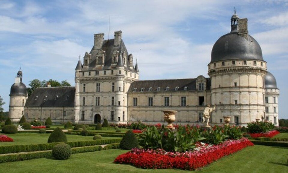 Das Schloss Valençay und seine Blumenbeete
