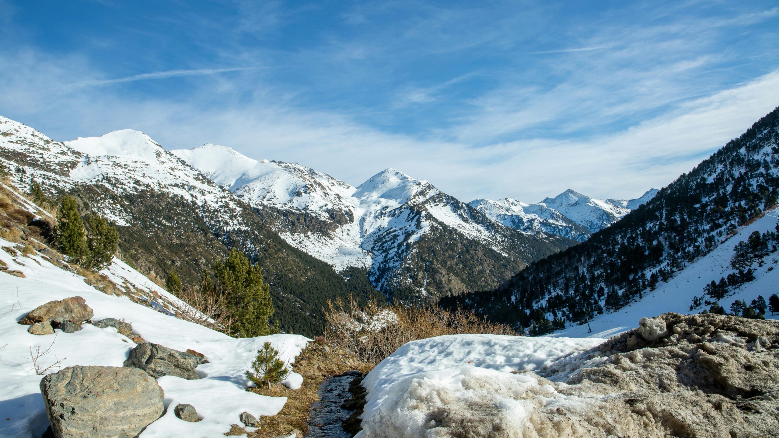 group mountain stay in winter